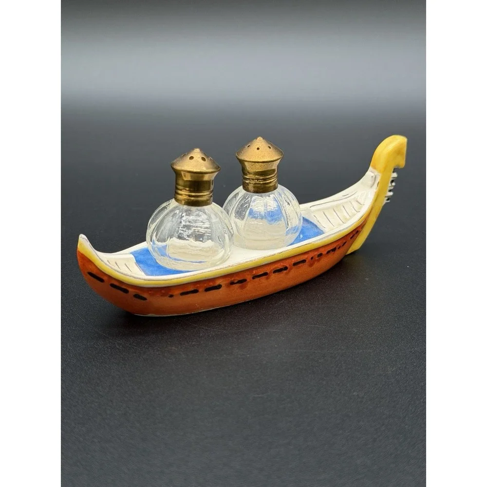Vintage MK Occupied Japan Gondola Boat Salt & Pepper Set